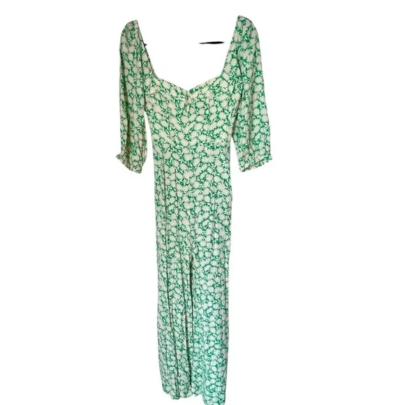 Revolve Capulet Jumpsuit Size Small Manzanita Floral Apple Green Square Neck - Picture 2 of 12